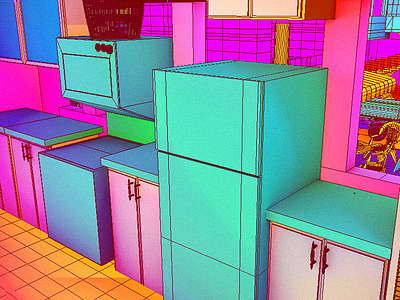 Daily City 10/10 3d aesthetic bright c4d city colorful glitch lowpoly mesh neon