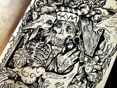 Sharpie posters from sketchbook concert posters detail illustration punk sharpie skulls