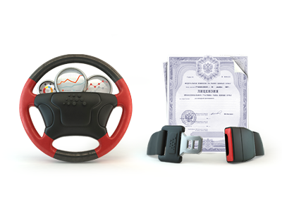 Financial icon car certificate document finance seat belt wheel