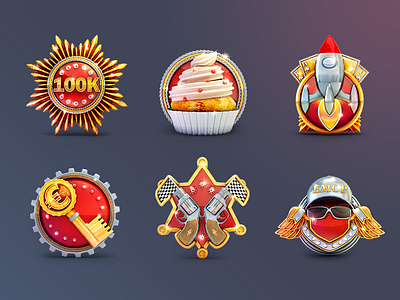 Game Badges Set casino casino games game icons illustration medal