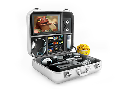 Video Suitcase camera icon illustration medialooks phone popcorn suitcase tv video