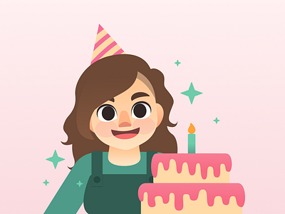 Happy Birthday anniversary birthday birthday cake birthday party character characterdesign cute illustration party vector