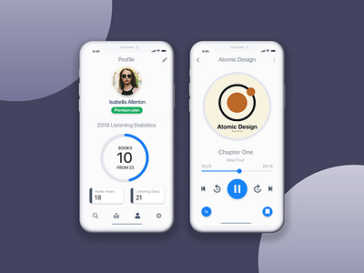 Audiobook App Concept app audiobook ios iphone x mobile app ui concept