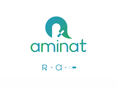 Aminat a logo design concept design drug hospital logo logo design medicine pharmacist pharmacy pill plaque