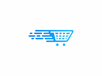 Online Water Store Logo Concept blue cart drop flow liquid logo concept logo design logo exploration sales shopping store water