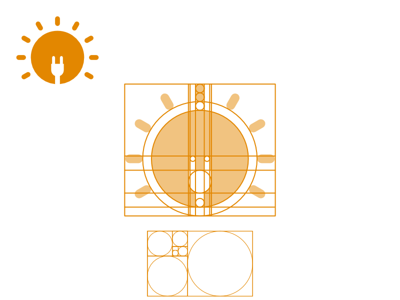 Solar Power Logo Concept logo grid inspiration energy phi golden ration plug solar power sunlight sun solar eclipse solar panel solar ui concept branding design logo brand identity logo design graphic design