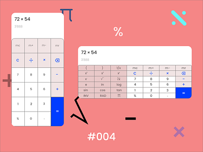 Calculator UI graphic design ui ux xd