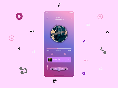 Music Player UI Design graphic design ui xd