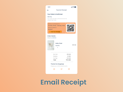 Email Receipt UI Design app design designer graphic design ui ux xd