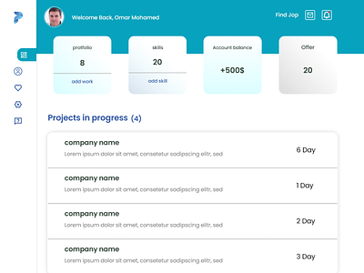 Dashboard UI Design app design dashboard design graphic design ui ux xd