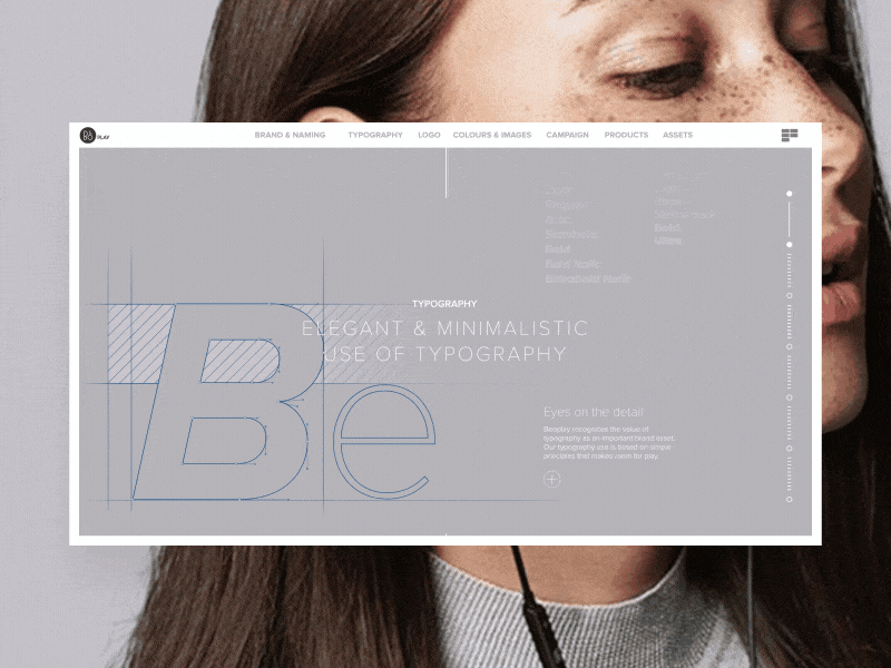 B&O Play Brandbook — Type bang olufsen beoplay bo brand book cover digital digital brand book motion prototype ui ux