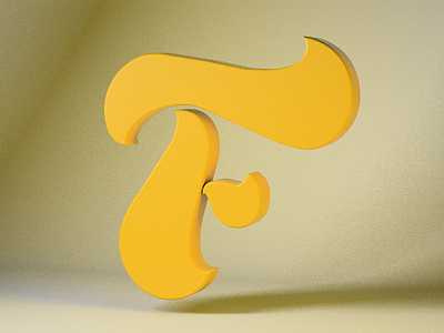 F for 36 Days Of Type 3d @36daysoftype calligraphy cinema4d f lettering type