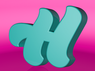 H for 36 Days Of Type 36daysoftype 3d c4d calligraphy h lettering type