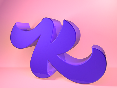 K for 36 Days Of Type 3d @36daysoftype calligraphy cinema4d k lettering type