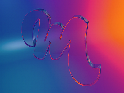 M for 36 Days Of Type 3d @36daysoftype calligraphy cinema4d lettering m type