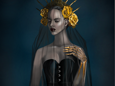 Black Dress-Dark Fantasy Art design illustration