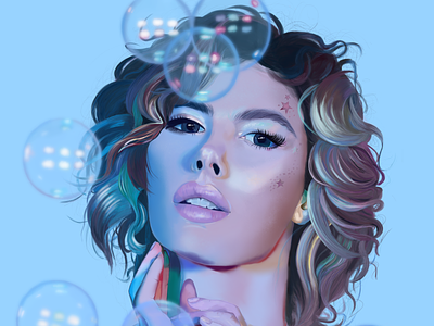 Portrait Art-Bubbles illustration