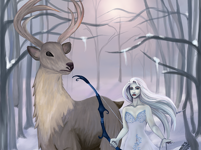 Fantasy Art-Winter Hunter design illustration