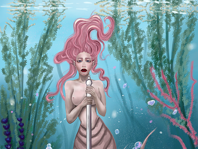 Fantasy Art- Mermaid design illustration