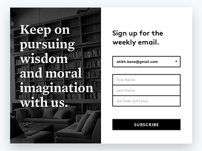 Email Sign Up Modal - On Being with Krista Tippett email modal sign up