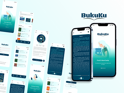 BukuKu app audio book book design ebook mobile online library ui