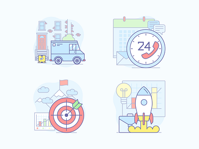 Best of Illustraticons Vol. 1 business delivery goal icons illustraticons illustrations launch yaroslav sidorov