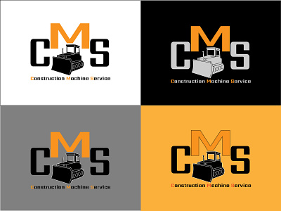 LOGO Construction Machine Service bulldozer construction design equipment graphic design logo vector