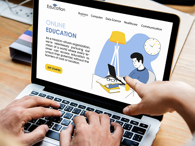 Landing page for online education.