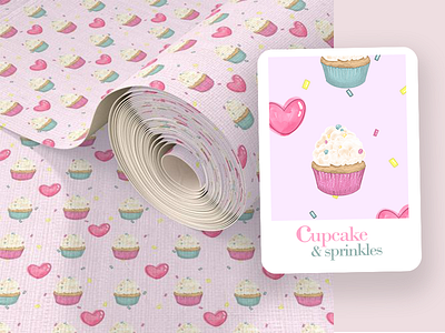 Cupcakes & Sprinkles Love adobe illustrator branding design graphic design icon illustration pattern design surface pattern design vector