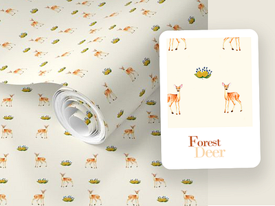 Forest Deer Pattern adobe illustrator branding design graphic design pattern design photoshop vector