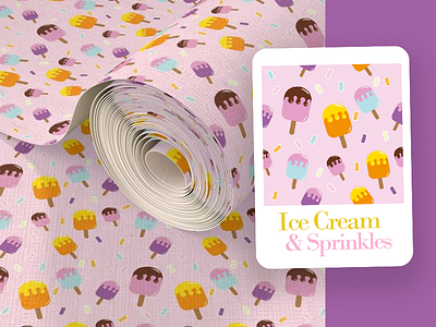 Ice Cream & Sprinkles Surface pattern design adobe illustrator branding design graphic design illustration surface pattern design vector