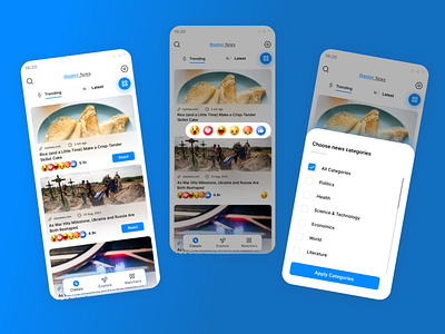 News App Ui with Reaction