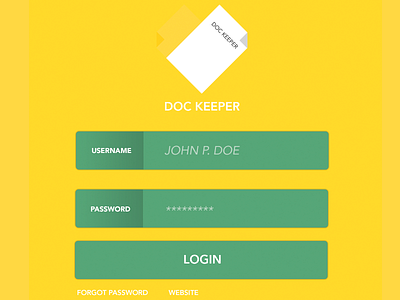 DocKeeper Concept Login Screen concepts docs login screen
