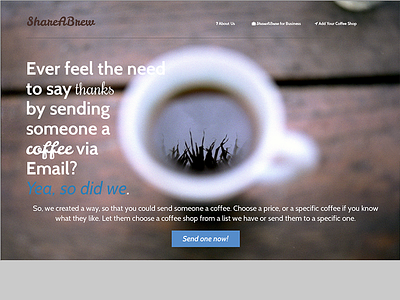ShareABrew brew coffee espresso homepage website