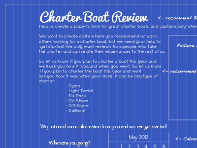 Charter Boat Review Wireframe blueprint stealthmode wireframe