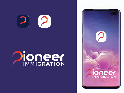 modern logo For pioneer immigration company