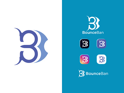 Bounce ban logo Design app icon b bounceban brand identity design branding company logo creative logo gradint lattermark logo logo concept logo design logo maker logo mark minimalist logo modern logo monogram simple unique website