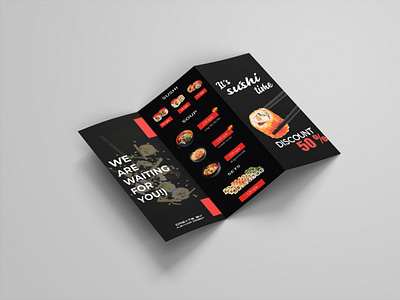 Sushi restaurant brochure adobe photoshop design sushi graphic design indesign logo menu photoshop sushi ui