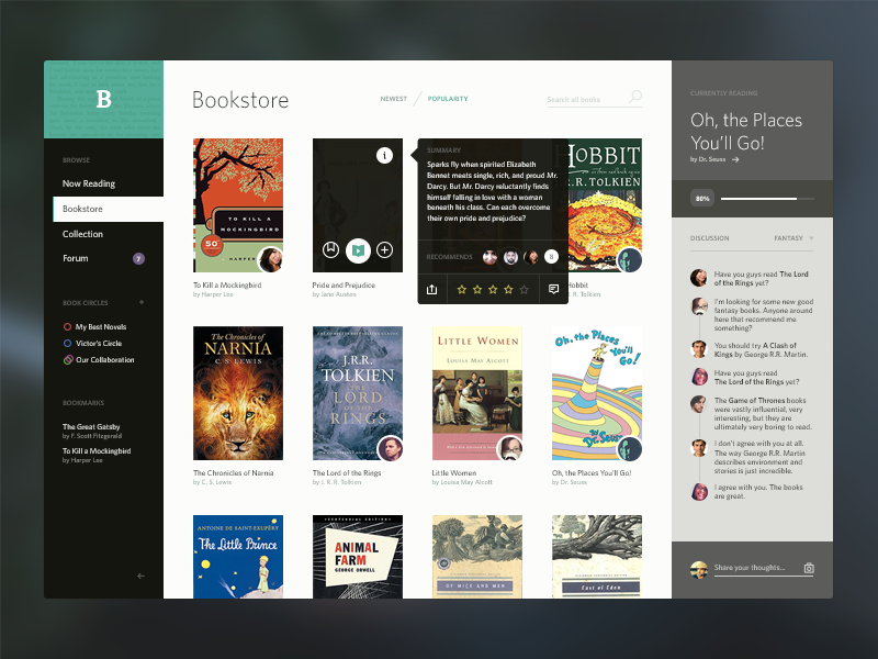 Bookshelf E Books Ui By Victor Erixon On Dribbble