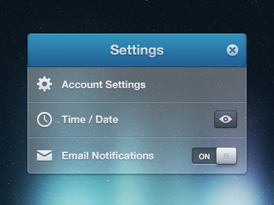 In Space there are only Settings app buttons icon icons inspiration popup psd settings tooltip ui
