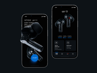 Nothing ear (1) concept app black clean ear mobile nothing sound uxui