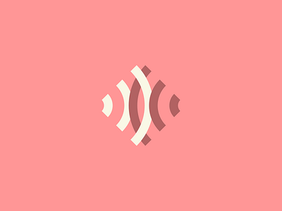 Wave brand color fusion logo logotype mark pink wave