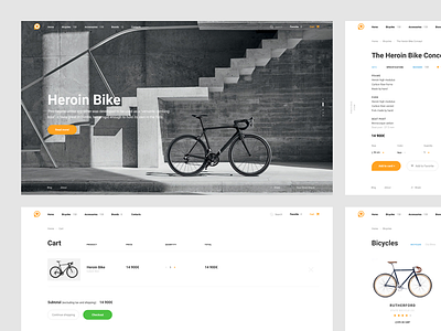 Cyclist Store Concept Page flat minimal store ui ux web