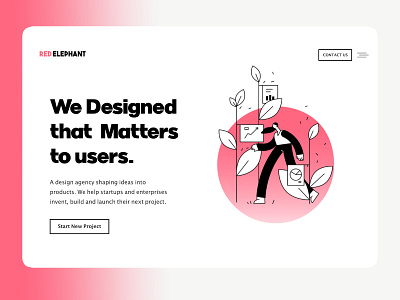 Red Elephant Design advertising amptus branding clean design digital agency homepage illustration responsive simple strap ui ux