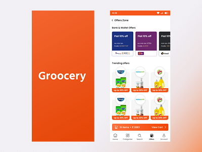 Grocery App android app app design clear design e commerce grocery logo minimal online shopping pwa sumit ui ux