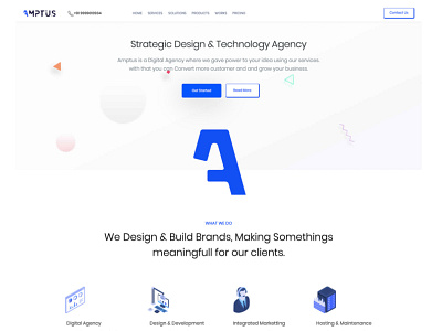 Amptus Home Page amptus design homepage responsive strap ui