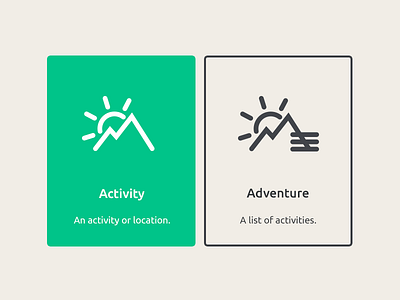 Select Content Type activity adventure green location menu select