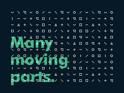 Many moving parts avenue circles geometric poster shapes squares typography