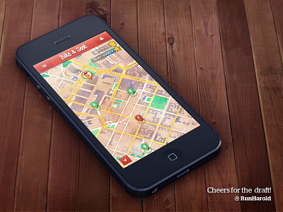 Bike & Seek – A location based cycling game app cycling debut first flat game interface ios7 location mobile game ui