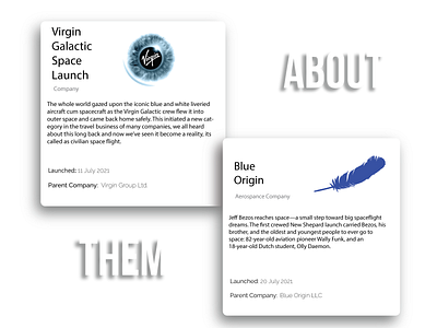 Virgin Galactic and Blue Origin introduction branding design graphic design illustration logo typography vector